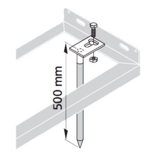 Bodenanker für Fahrradständer zur Bodenmontage mit 500 mm Länge und Befestigungsschraube