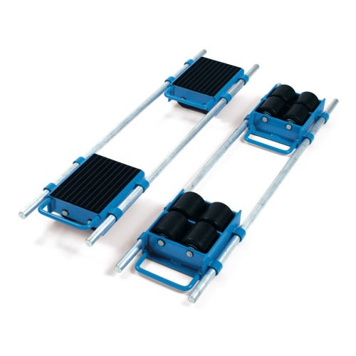 FETRA Fahrwerk 6951 verstellbar mit Tragkraft 6 Tonnen, blau, mit Rollen und Metallstangen