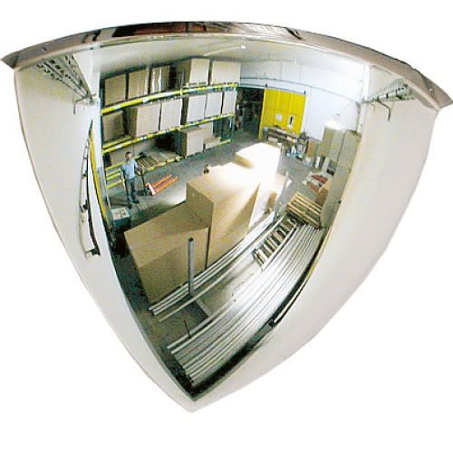 Panoramaspiegel 90 Grad zur Überprüfung von zwei Richtungen in Lagerhalle