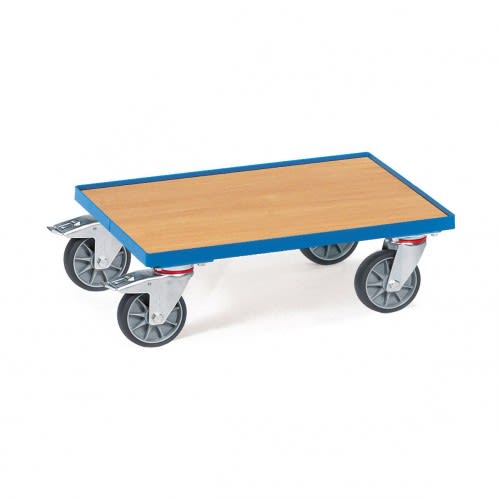 FETRA Eurokasten-Roller 13581 mit Holzbodenplatte und Rand, Tragkraft 250 kg, Transportroller mit vier Lenkrollen