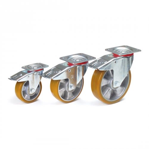 FETRA Lenkrolle 71312 Polyurethan mit Feststeller in drei verschiedenen Größen