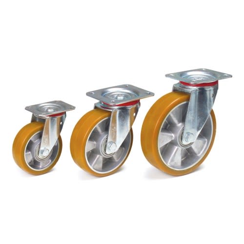 FETRA Lenkrolle 71302 aus Polyurethan in drei verschiedenen Größen mit Metallbefestigung