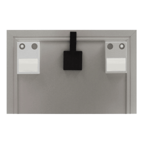 MADRID Etagenwegweiser mit Distanzplatte und Diebstahlsicherung Rückseite mit Befestigungselementen