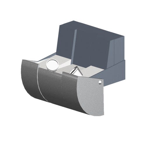 Gesichts- und Augendusche mit Auffangbecken und Abdeckung zur Wandmontage aus Metall