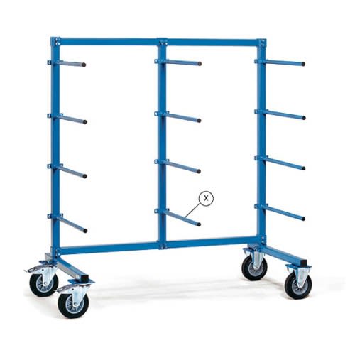 FETRA Tragarm 600 mm E4614-1TA blauer Metallgestellwagen mit Rollen