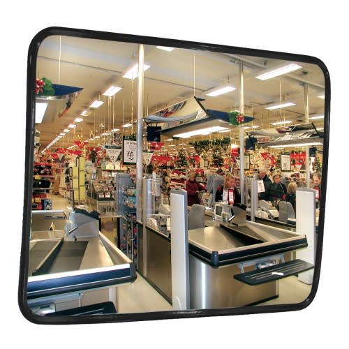 Beobachtungsspiegel INOX aus Edelstahl zur Überprüfung von 2 Richtungen in einem Supermarkt