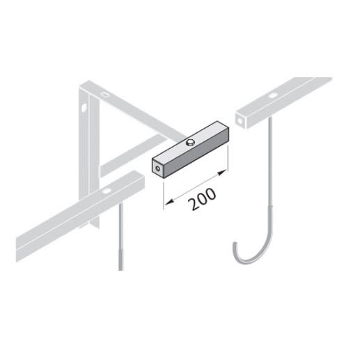 Verbindungselement für Fahrrad-Hängeparker mit 200 mm Länge zur Befestigung von Fahrrad-Hängeparker-Haken