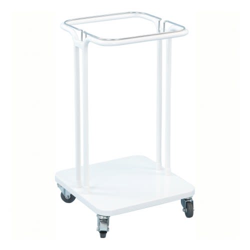 Fahrbarer Abfallsackhalter SAEKKO BOY in Weiß mit Rollen für 40, 60 und 120 Liter Säcke