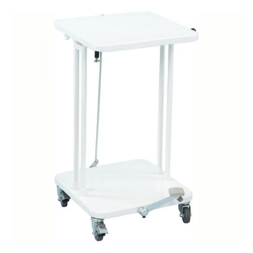 HACCP Stahl-Abfallsackhalter SAEKKO BOY fahrbarer Müllsackständer mit Deckel und Fußpedal 40 bis 60 Liter weiß