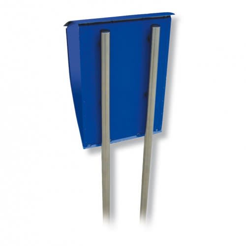 Universelles Pfosten-Set für Briefkästen mit zwei Metallpfosten und blauer Rückwand