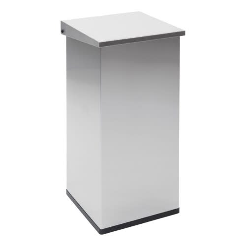 Recycling-Abfallbehälter CARRO LIFT mit Hebedeckel aus Edelstahl, Inhalt 2x 55 Liter