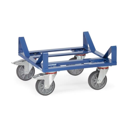 FETRA Ballenroller 1168 KF 8 mit blauer Bügel-Konstruktion und vier grauen Lenkrollen, Tragkraft 400 kg