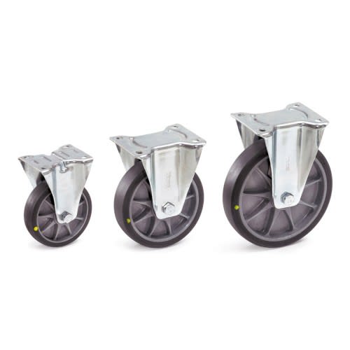 FETRA Bockrolle 71472 TPE-ESD elektrisch leitfähige thermoplastische Elastomerrolle in drei Größen