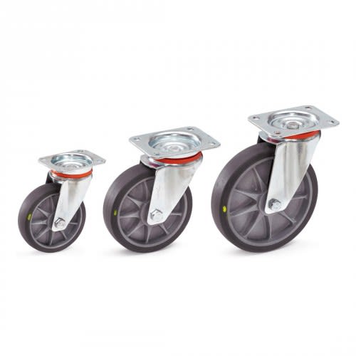 FETRA Lenkrolle 71452 aus thermoplastischem Elastomer TPE-ESD elektrisch leitfähig in drei verschiedenen Größen