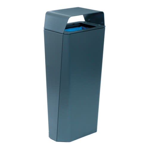 Stand-Abfallbehälter ESTILO aus Metall mit 70 Liter Fassungsvermögen in dunkelgrauer Farbe