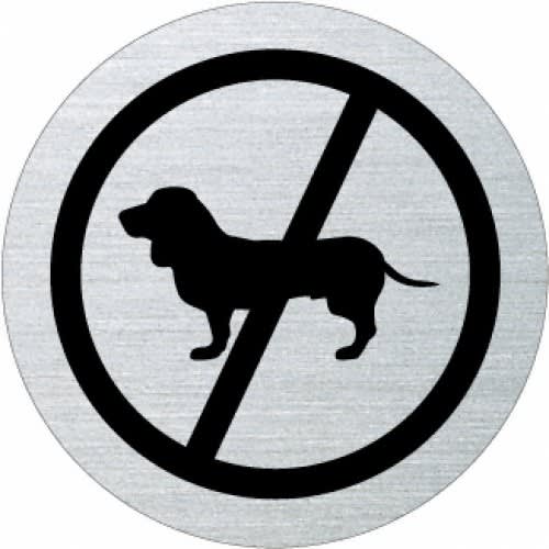 Piktogramm Hunde verboten mit Dackel Motiv auf rundem Schild