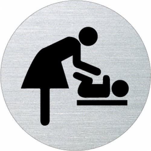 Piktogramm Wickelraum Motiv 2 Symbol Frau wickelt Baby auf Wickeltisch