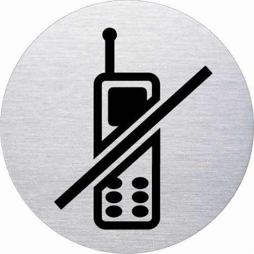 Rundes Piktogramm Handys verboten ohne Rand mit durchgestrichenem Handy Symbol