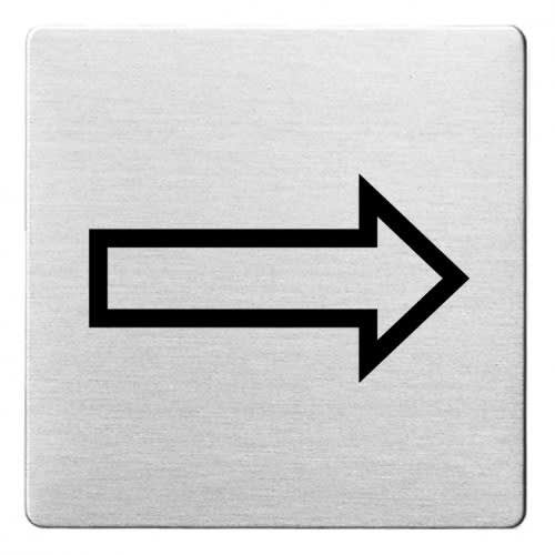 Piktogramm Richtungspfeil mit abgerundeten Ecken auf quadratischem Hintergrund