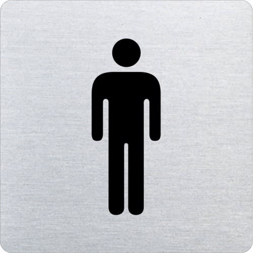 Piktogramm Herren Symbol mit abgerundeten Ecken auf grauem Hintergrund