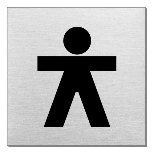 Piktogramm Herren quadratisch Motiv 2 schwarzes Symbol auf grauem Hintergrund