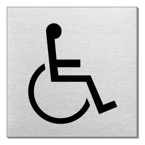 Piktogramm Rollstuhlfahrer quadratisch Symbol für barrierefreien Zugang