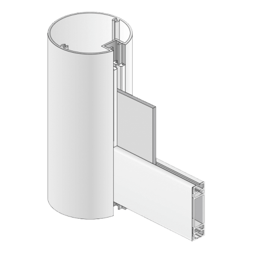 Technische Zeichnung der BERLIN Quertraverse aus Aluminiumprofil mit runder und rechteckiger Querschnittsform