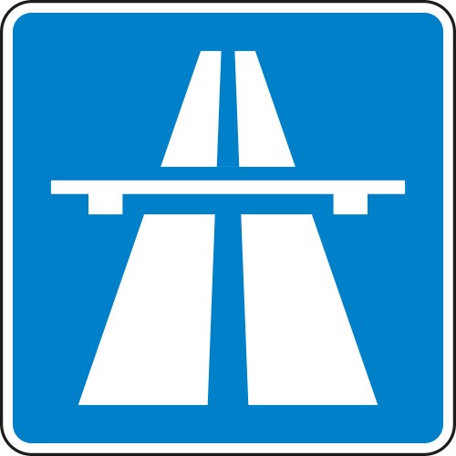 Autobahn Verkehrszeichen VZ 330.1 blaues Schild mit weißem Autobahnsymbol