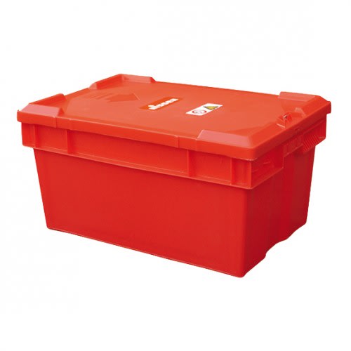 Roter verschließbarer Akkubehälter aus Kunststoff