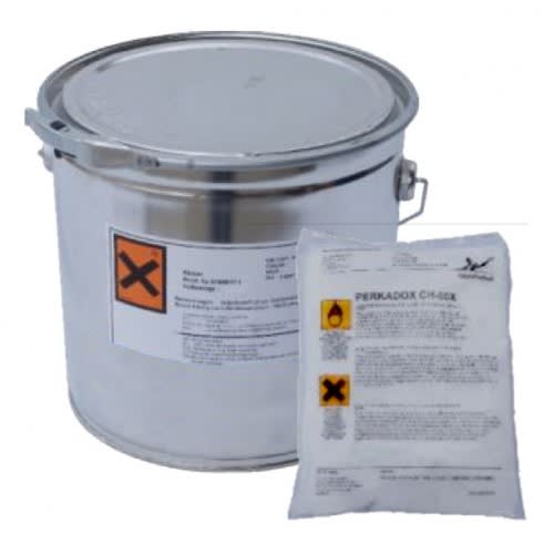 Kaltkleber für Markierungsnägel in Metallbehälter und Beutel mit Gefahrensymbolen