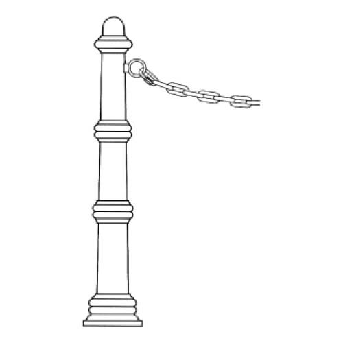 Absperrkette für Absperrpoller DASSEN aus Metall, schwarz, mit dekorativem Poller