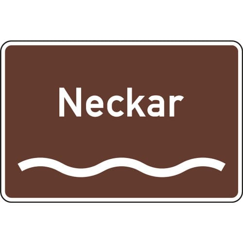 Touristischer Hinweis Verkehrsschild Fluss oder Kanal Neckar braun weiß