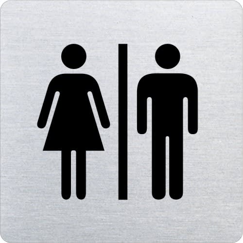 Piktogramm Damen und Herren Toilettenschild mit abgerundeten Ecken
