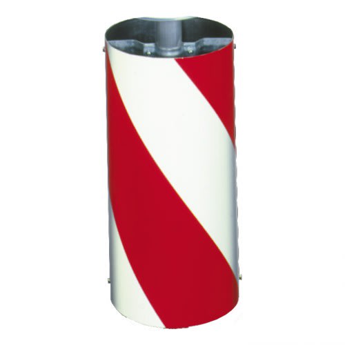 Runder Körper für Verkehrsleitsäule D mit rot-weißen diagonalen Streifen