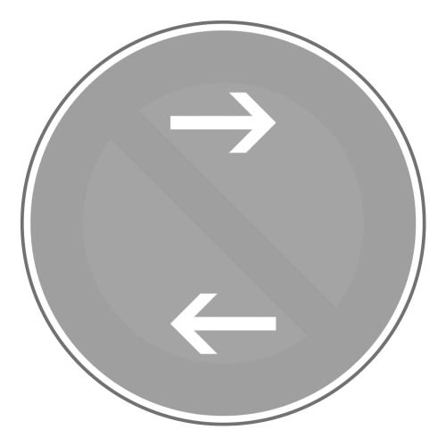 Verkehrszeichenpfeil für Halte- und Parkverbotschilder mit zwei weißen Pfeilen auf grauem Hintergrund