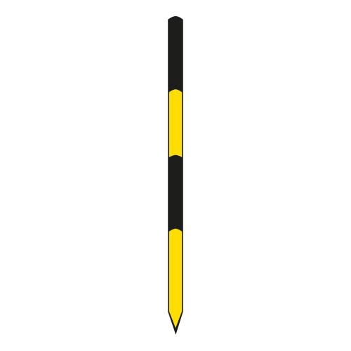 12x Schneeleitstab unten angespitzt schwarz-gelb