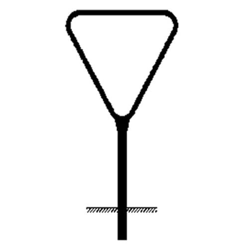 Rohrrahmen Typ 2 aus Metall mit dreieckiger Form und Erdspieß