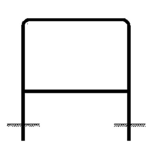 Rohrrahmen Typ 12 aus Metall, rechteckiger Rahmen mit Querstrebe, zum Einbetonieren
