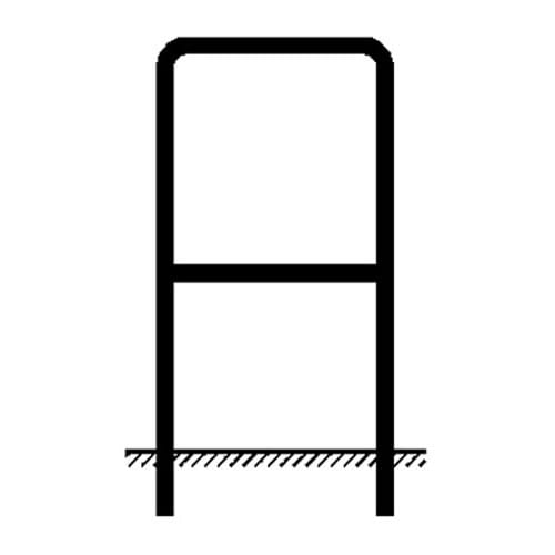 Rohrrahmen Typ 13 schwarz-weiß technische Zeichnung mit Bodenbefestigung