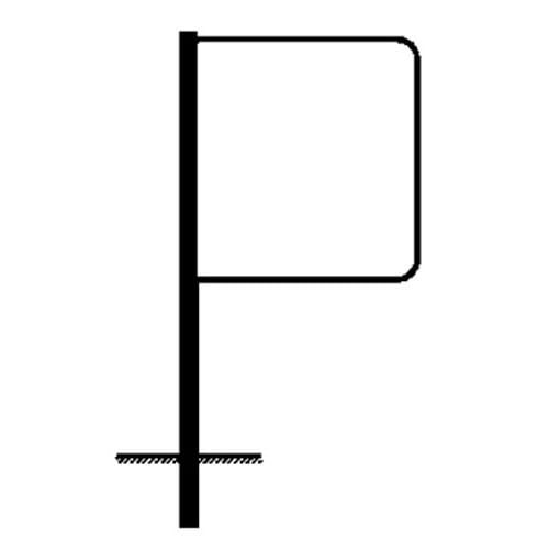 Rohrrahmen Typ 14 aus Metall mit rechteckigem Rahmen und Bodenbefestigung