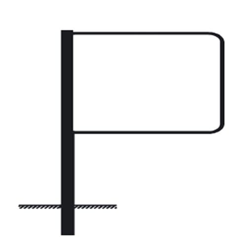 Rohrrahmen Typ 15 aus Metall mit rechteckigem Schild und Erdspieß zur Befestigung im Boden