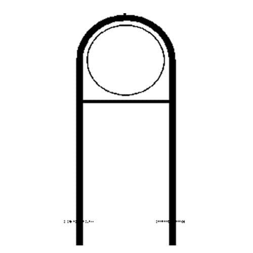 Rohrrahmen Typ 18 aus Metall mit rundem oberen Abschluss und rechteckigem Rahmen