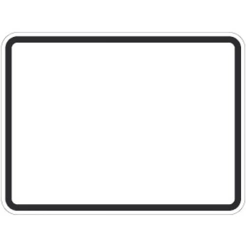 Zusatzzeichen mit schwarzem Rand auf weißem Hintergrund, neutraler Rohling