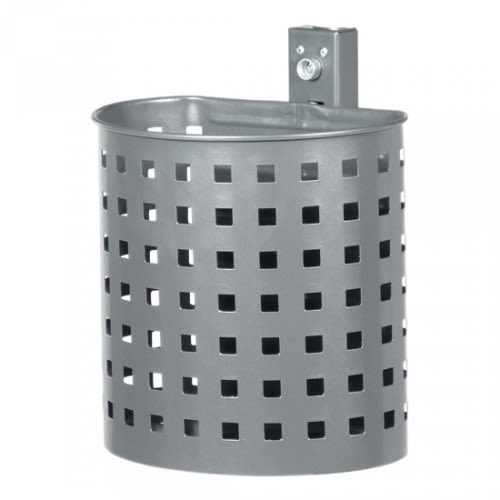 Halbrund-Abfallbehälter aus Metall mit quadratischen Löchern, 20 Liter Fassungsvermögen, zur Wandmontage