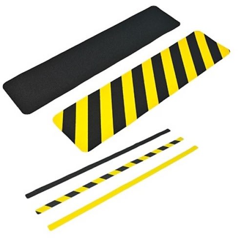 Antirutschstreifen Typ UNIVERSAL selbstklebend in schwarz und gelb-schwarzen Warnstreifen