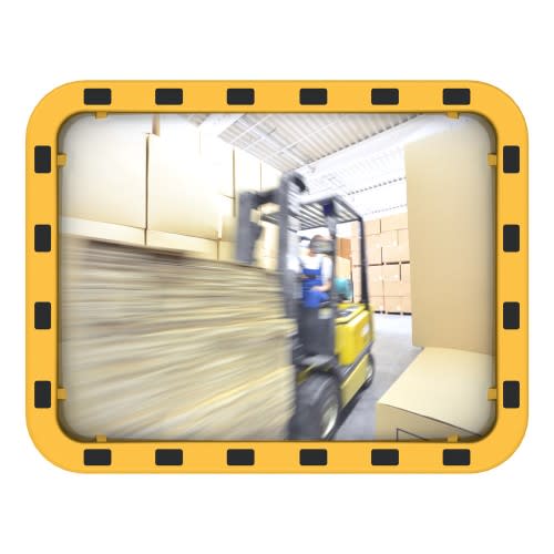 Industriespiegel EUVEX zur Überprüfung von zwei Richtungen in Lager mit Gabelstapler und Kartons