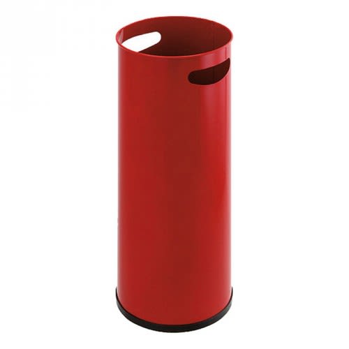 Roter Schirmständer mit Handgriffen aus Metall