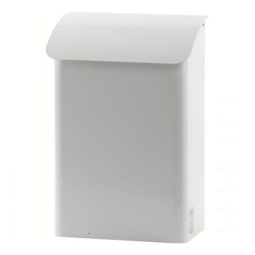 Wandbriefkasten mit abgerundeter Klappe und feuerfestem Design in weiß