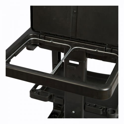 Doppelter Beutelhalter für Hotelwagen von Rubbermaid aus schwarzem Kunststoff