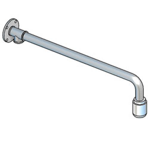 Notdusche ohne Betätigung zur Wandmontage Aufputz, langes Rohr mit Duschkopf